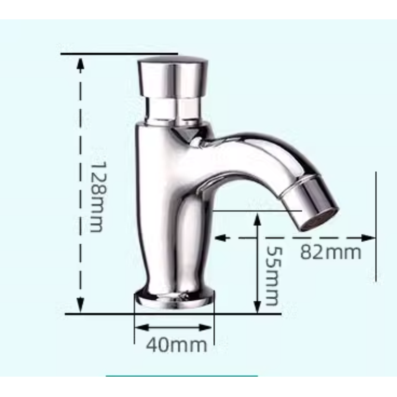 Self-closing Push Button Down Type Pressure Time Delay Self Closing Single Cold Taps Faucet Water Tap Press