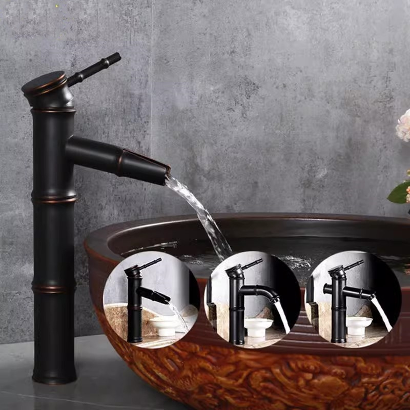 Bamboo Shaped  Bathroom Faucets  Bathroom Mixer Antique black Basin Faucet