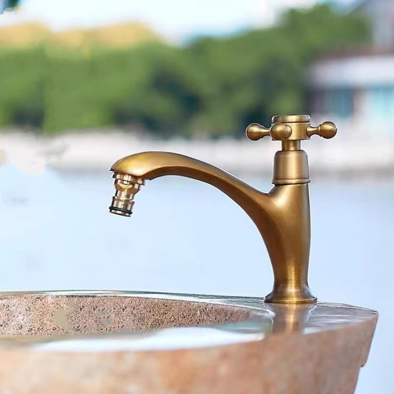 Luxury High Quality Bronze Washroom Basin Mixer Taps Retro Bathroom Basin Faucets