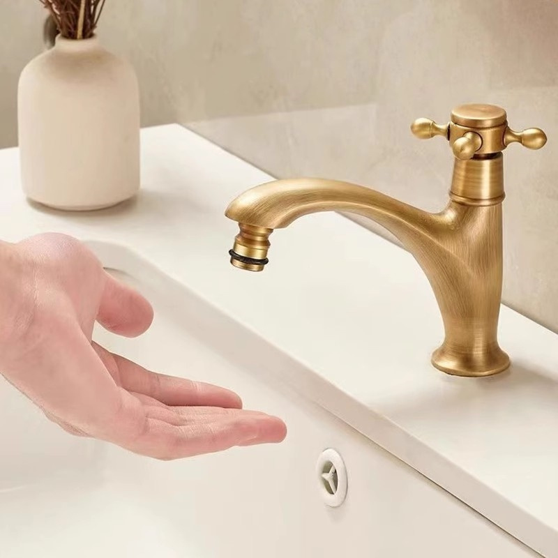 Luxury High Quality Bronze Washroom Basin Mixer Taps Retro Bathroom Basin Faucets