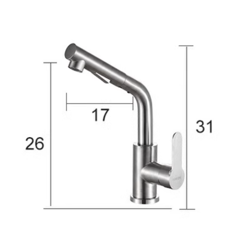 Single Lever Handle Pull Down Kitchen Sink Tap Faucet with Stainless steel Body for Kitchen Faucet Mixer Tap