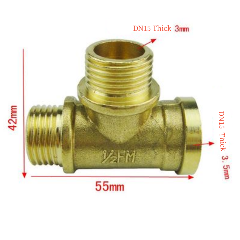 New design Bathroom accessories customized Faucet diverter connector brass threaded tee pipe fitting