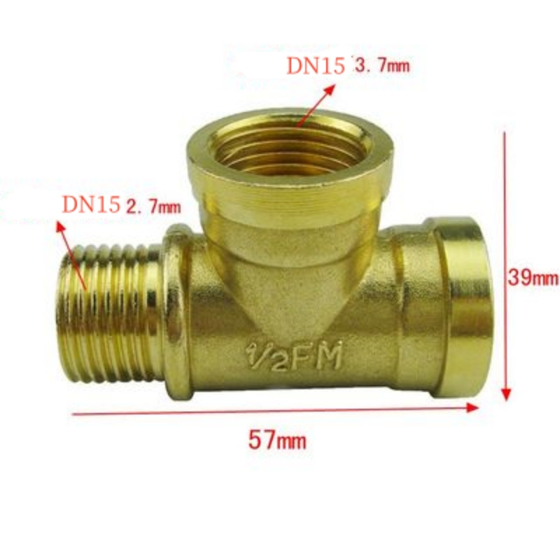 New design Bathroom accessories customized Faucet diverter connector brass threaded tee pipe fitting