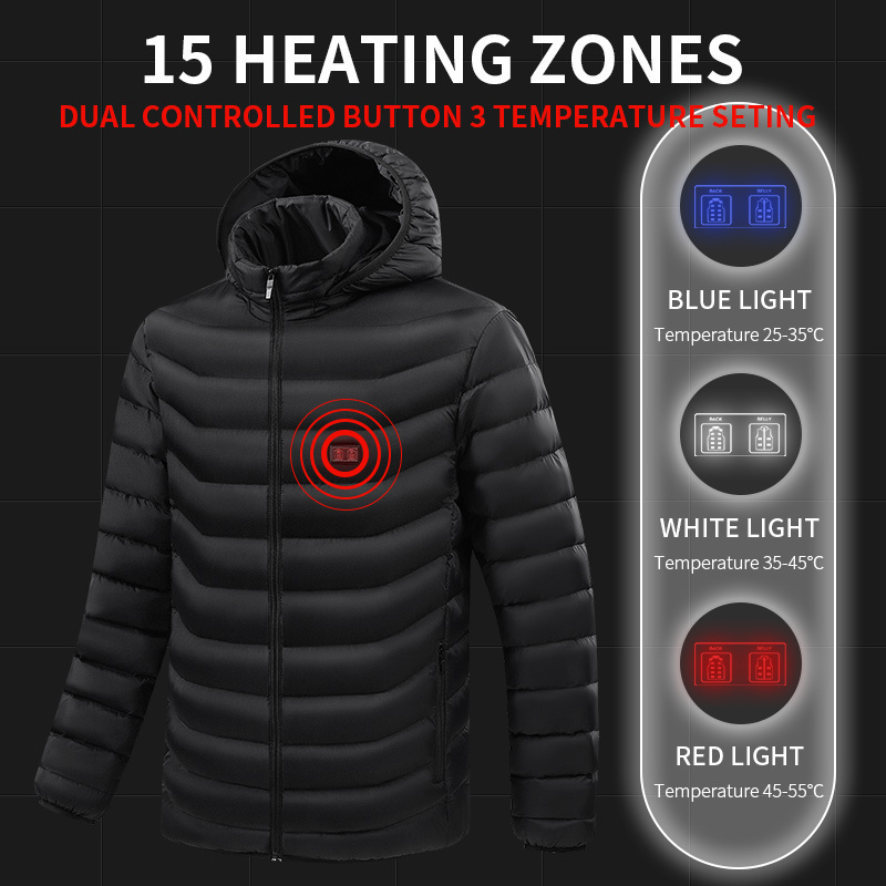 Wholesale Winter Warm Coat Waterproof Hunting Outdoor Jacket Rechargeable Battery Heated Jacket