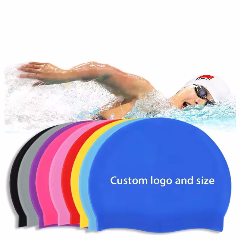 Factory Customize Cartoon Swimcap Wholesale Price 100% Silicone Swim Caps Made In China Professional Swimming Cap