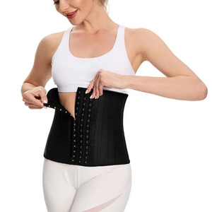 Wholesale 3 Row Hooks 25 Steel Bone Women Waist Trainer Shaper Slimming Corset Latex Waist Trainer