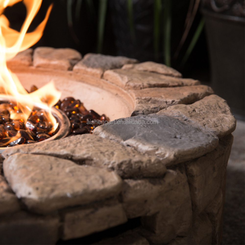 Stone Design Fire Pit Outdoor Home Patio Gas Fire pit