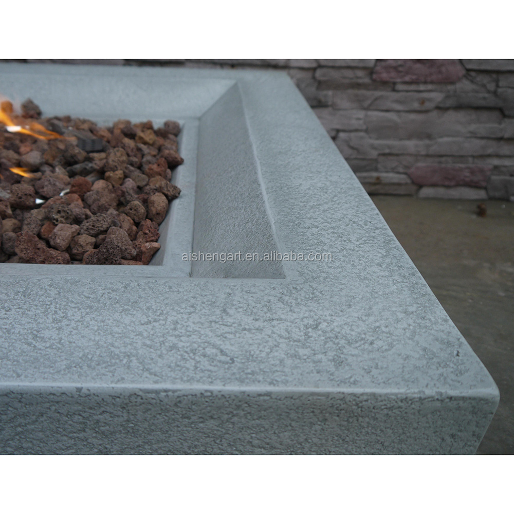 56 Inch Concrete Cast Outdoor Gas Fire Pit Table