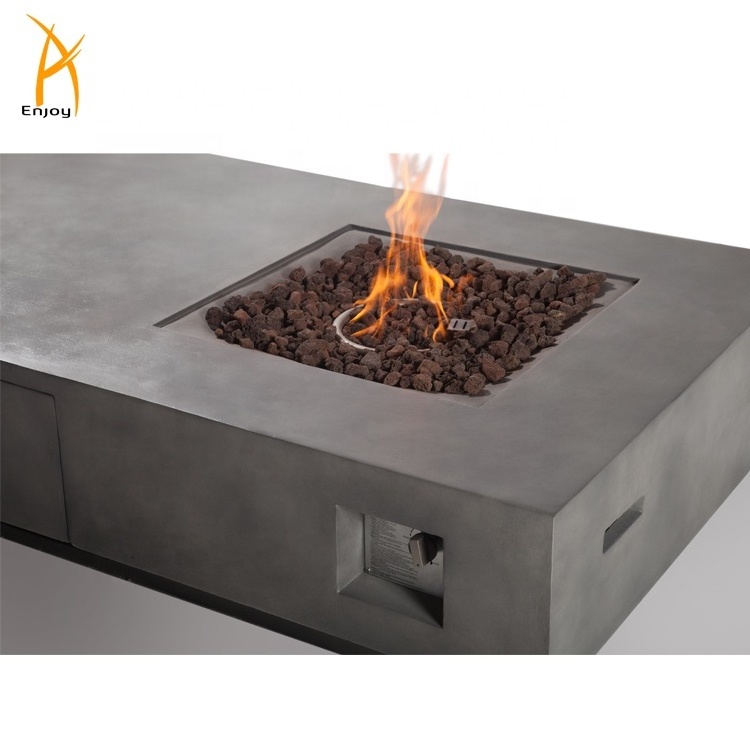 GRC Outdoor Fire Pit Table Backyard Concrete Fire Pit Kaolin Fire Pit Table