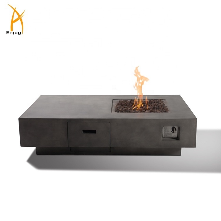 GRC Outdoor Fire Pit Table Backyard Concrete Fire Pit Kaolin Fire Pit Table