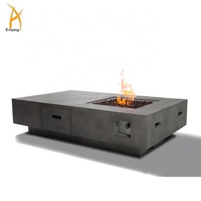 GRC Outdoor Fire Pit Table Backyard Concrete Fire Pit Kaolin Fire Pit Table