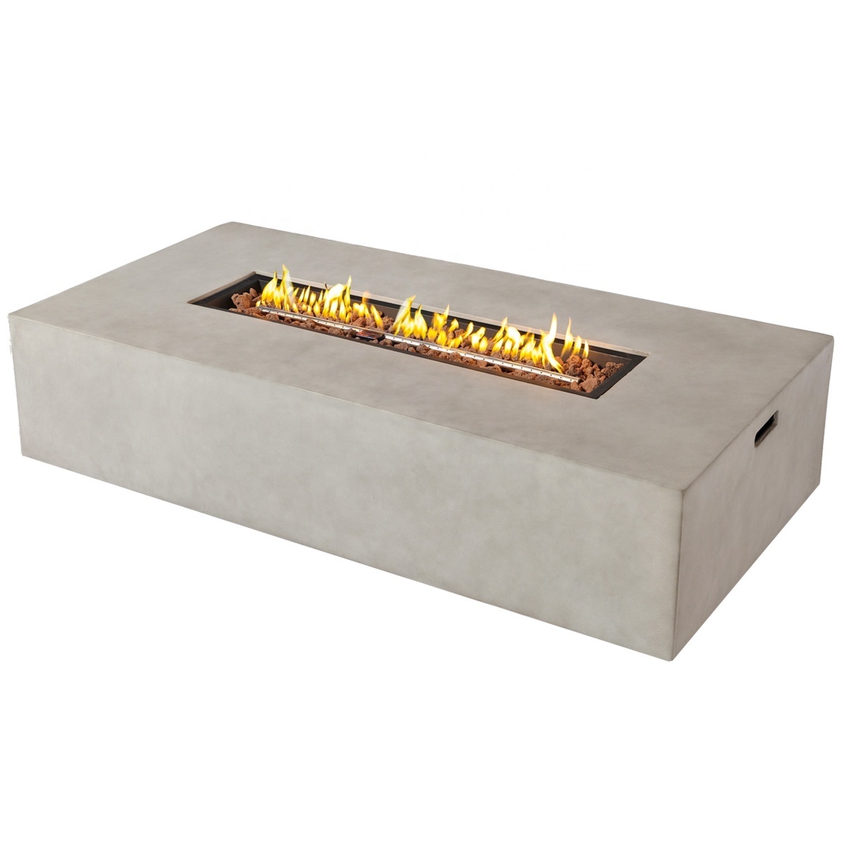 Concrete Rectangle Propane Gas Fire Pit Table Large Outdoor Fire Pit US Free Shipping