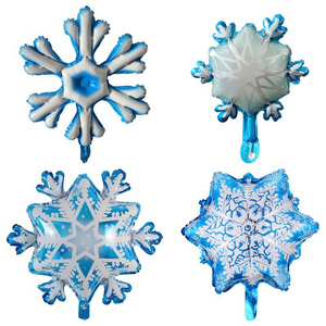 Winter Snowflake Foil Mylar Balloon Party Balloons Christmas New Year Snowflake Kids Birthday Party Wedding Decorations