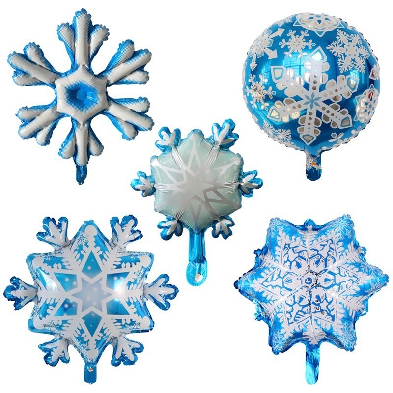 Winter Snowflake Foil Mylar Balloon Party Balloons Christmas New Year Snowflake Kids Birthday Party Wedding Decorations