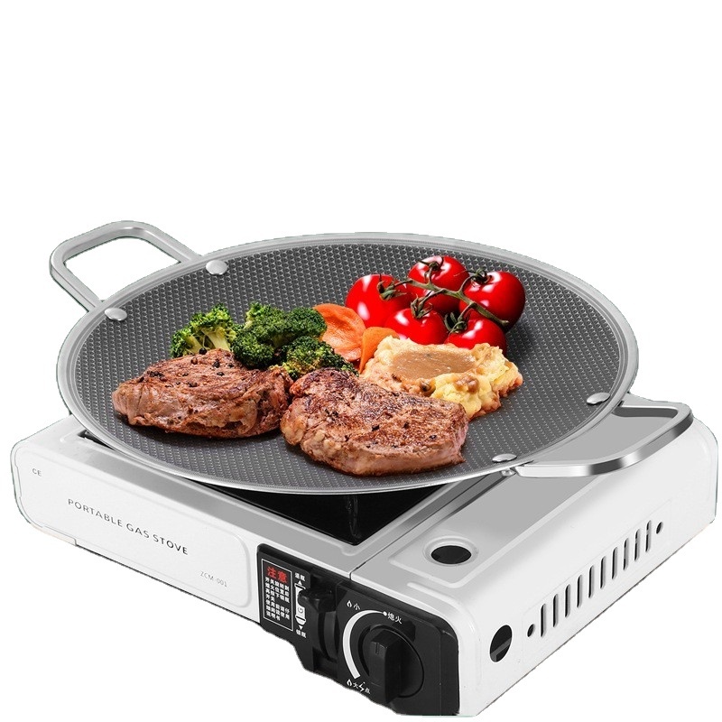 Christmas Party Korean Style Barbecue Plate Outdoor Camping Round Steak Frying Pan BBQ Grill Plate Griddle Pan