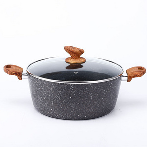 Non Stick Cast Cookware Sets Non Stick Marble Stone Casserole Cookware Nonstick Soup Pot With Glass Lid