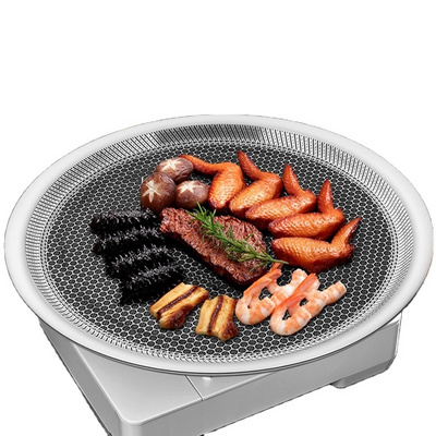 Christmas Party Korean Style Barbecue Plate Outdoor Camping Round Steak Frying Pan BBQ Grill Plate Griddle Pan