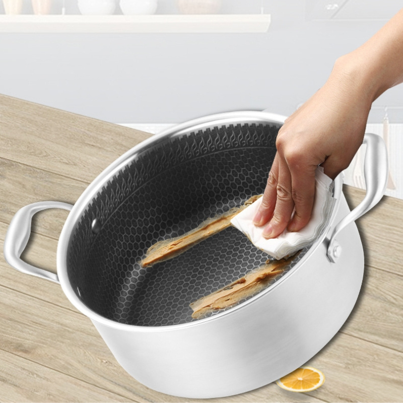 Big Capacity Stainless Steel Luxury Golden Induction Cookware Cooking Soup Pot