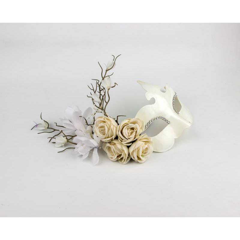 White Masks with Flowers Masquerade Party mask Venetian Masquerade Half face Mask