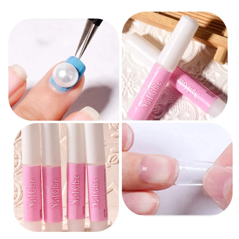 high quality manicure fake nails tips glue sticker nail art rhinestone glue for press on nails