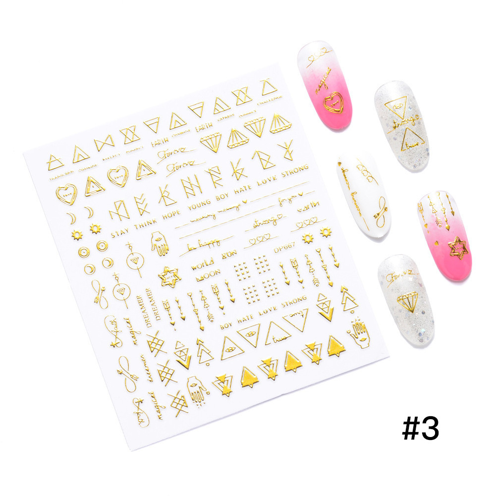 Nail Art Accessories Rivet Sticker Star Moon  3D Nail Decal with Adhesive Nail Sticker  DIY Slider For Manicuring