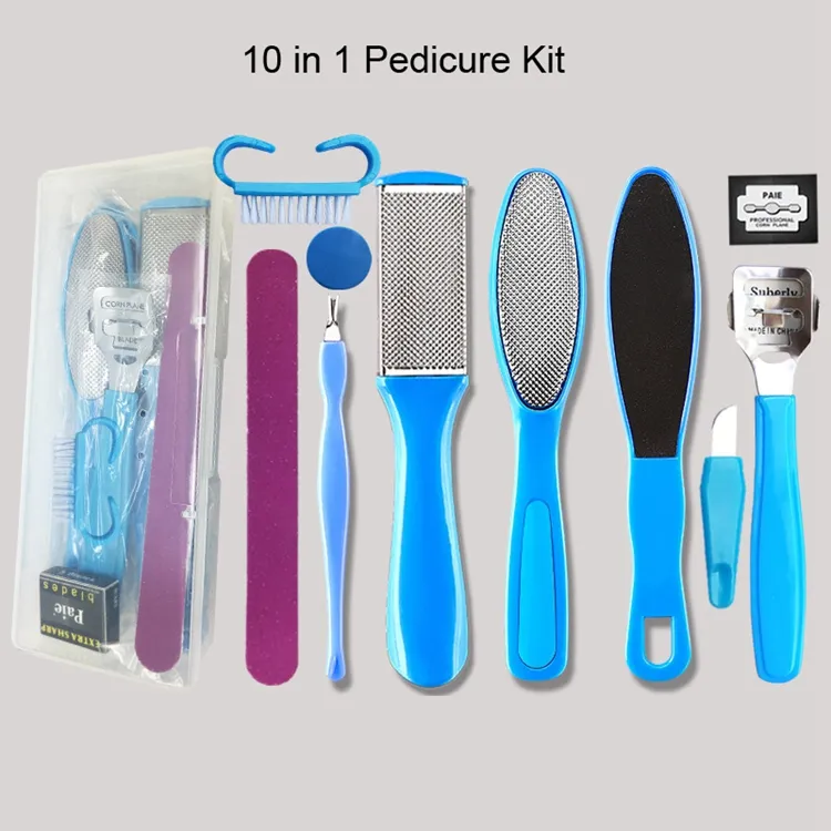 Hihg Quality 8 in 1Podiatry Callus Foot Dead Skin Remover Nail Tools Pedicure Set Foot Care Kit