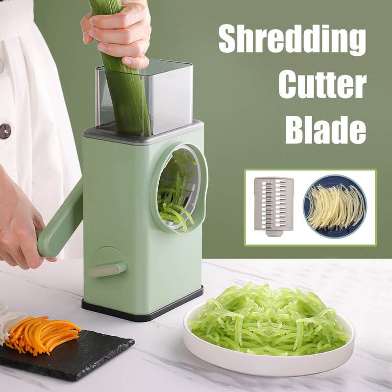 Multifunction Vegetable Slicer Manual Kitchen Household Accessories Vegetable Chopper Round Cutter Potato Garlic Shredder