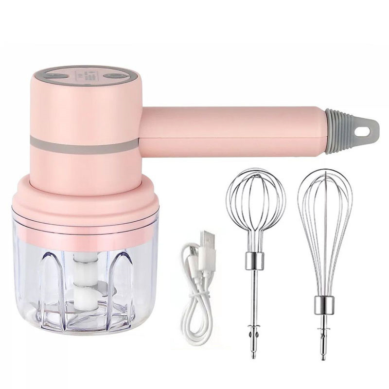 Kitchen Equipment ABS Plastic Rechargeable Garlic Chopper USB Rechargeable Handheld Mixer Egg Whisk