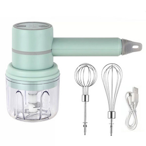 Kitchen Equipment ABS Plastic Rechargeable Garlic Chopper USB Rechargeable Handheld Mixer Egg Whisk