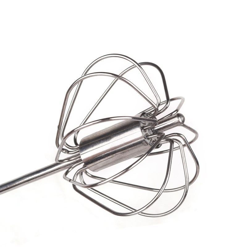 Kitchen Accessories Stainless Steel Semi-automatic Egg Whisk Hand Push Rotary Whisk Blender Pressing Egg Push Whisk