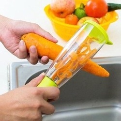 2023 Stainless Steel Multi-function Vegetable Cutter Peeler Potato Carrot Grater Kitchen Tool Gadgets Peeler With Storage Cup