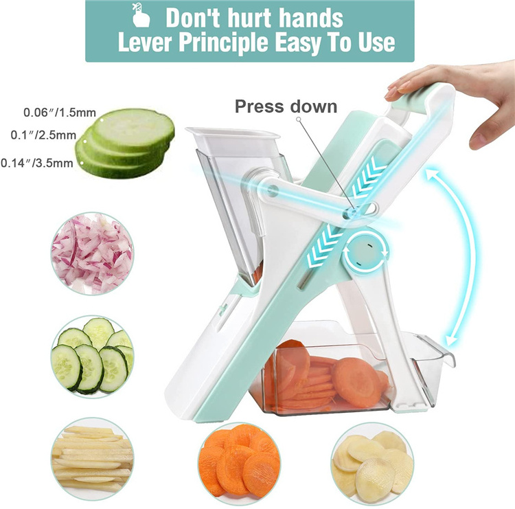 Multifunctional Manual Vegetable Cutter Slicer Portable Adjustable Hand Held Safe Chopper Mandoline Vegetable Cutter