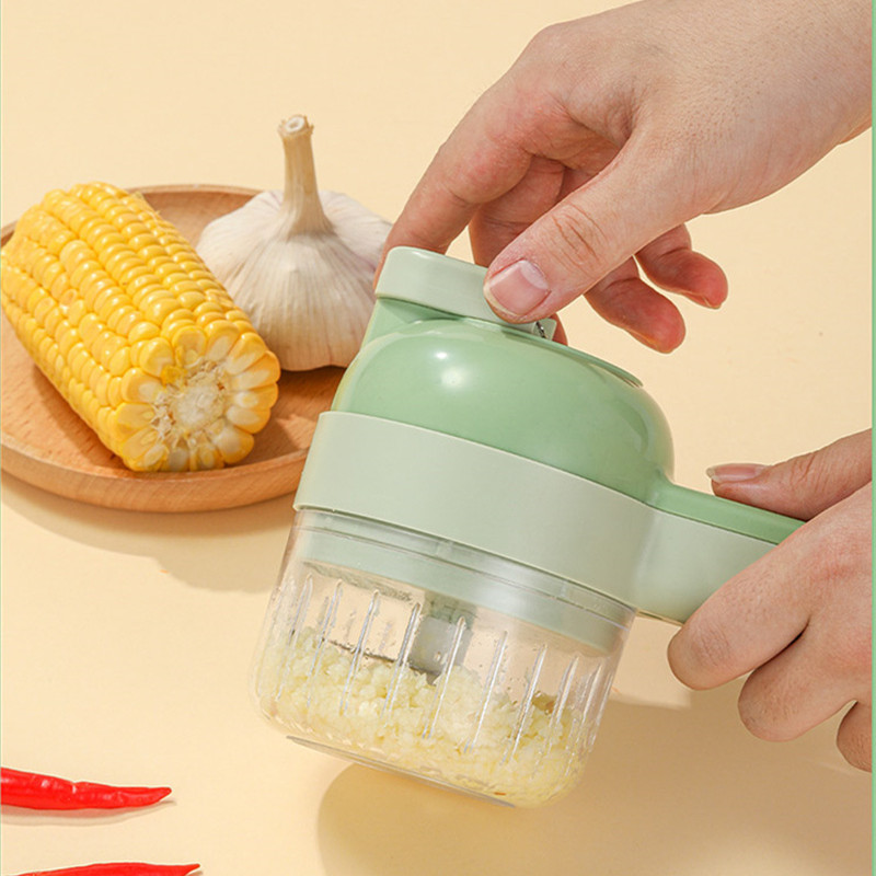 4 In 1 Handheld Electric Vegetable Cutter Set Mini Wireless Meat Food Chopper Baby Food Processor