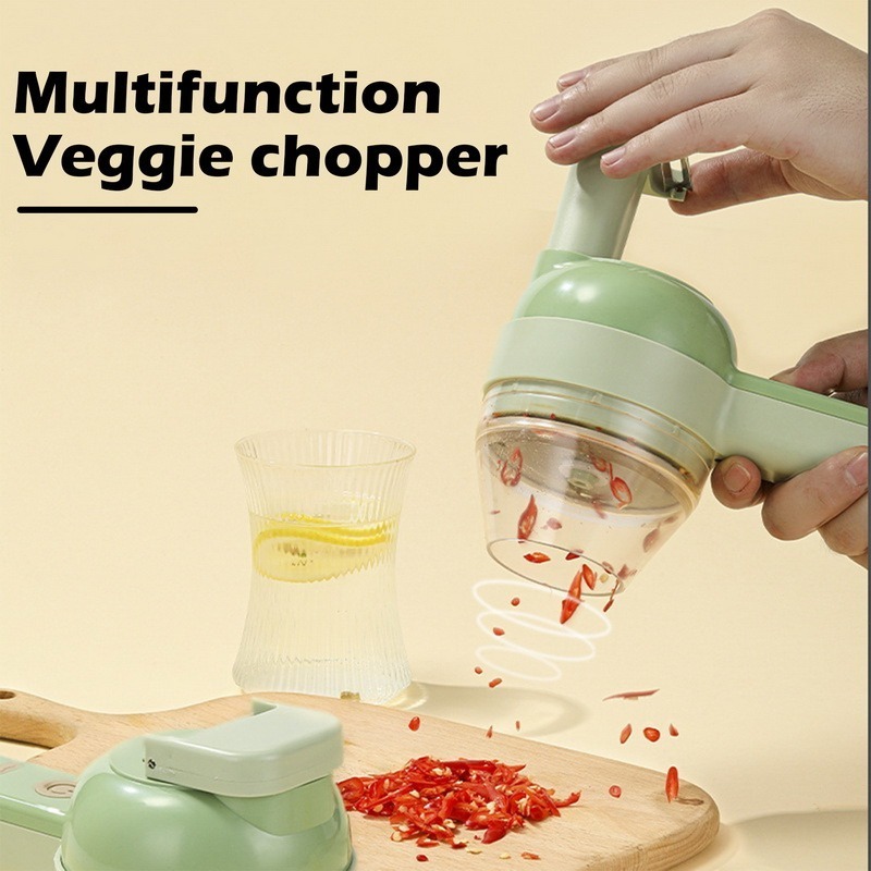 2023 New Multifunctional Electric Vegetable Cutter Slicer Garlic Mud Masher Garlic Chopper Cutting Pressing Mixer Food Slicer