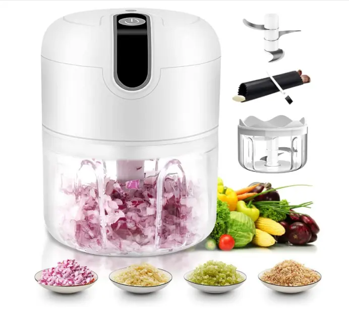 Kitchen Gadgets Portable Electric Garlic Vegetable Chopper Mini Food Processor Plastic Rechargeable Electric Mini Vegetable Chop