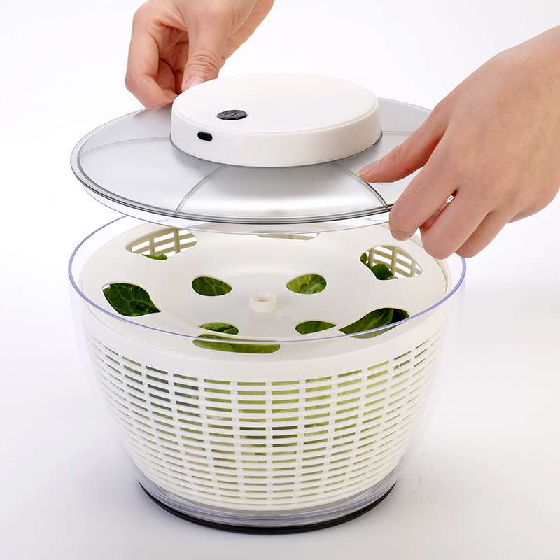 Electric USB Rechargeable Salad Spinner Slicer Fruit Vegetable Washer Veggie Dryer Vegetable Spinner