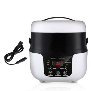 Electric Lunch Box 12V or 24V Rice Cooker Multicooker Soup Porridge Cooking Food Steamer 2L Portable Car Truck Rice Cooker