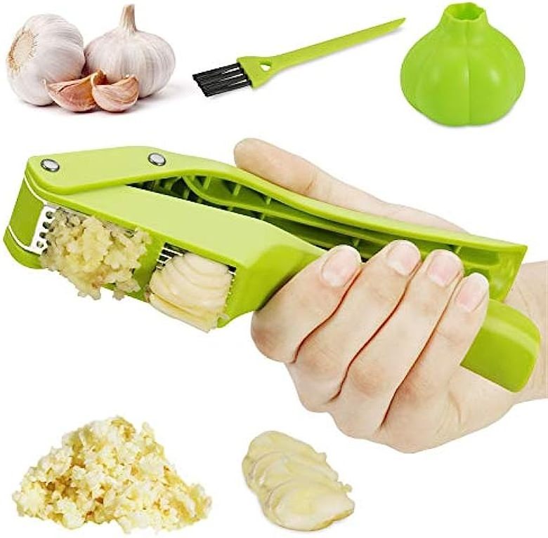 Multifunctional Household Garlic Press Kitchen Accessories Easy Clean Garlic Crusher Creative One Tool Two Purpose Garlic Mash