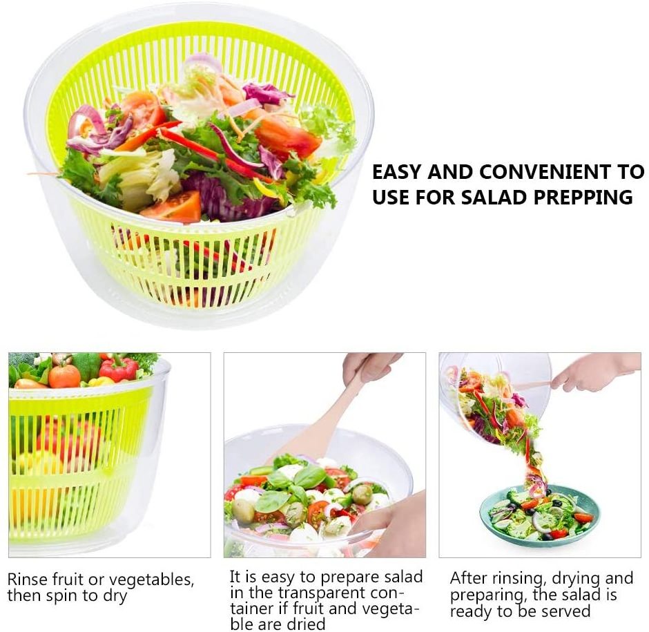 High Quality Vegetables Dryer BPA Free 5L Drain Lettuce and Vegetable Salad Spinner for Home Kitchen