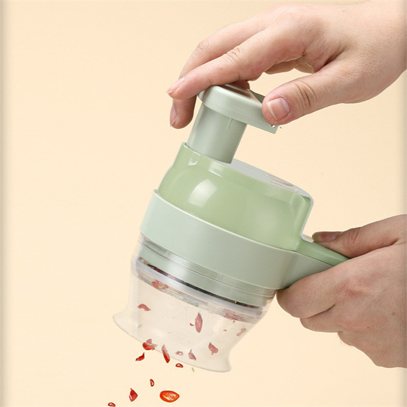 4 In 1 Portable Electric Vegetable Cutter Set Wireless Food Processor Mini Food Chopper For Garlic Meat