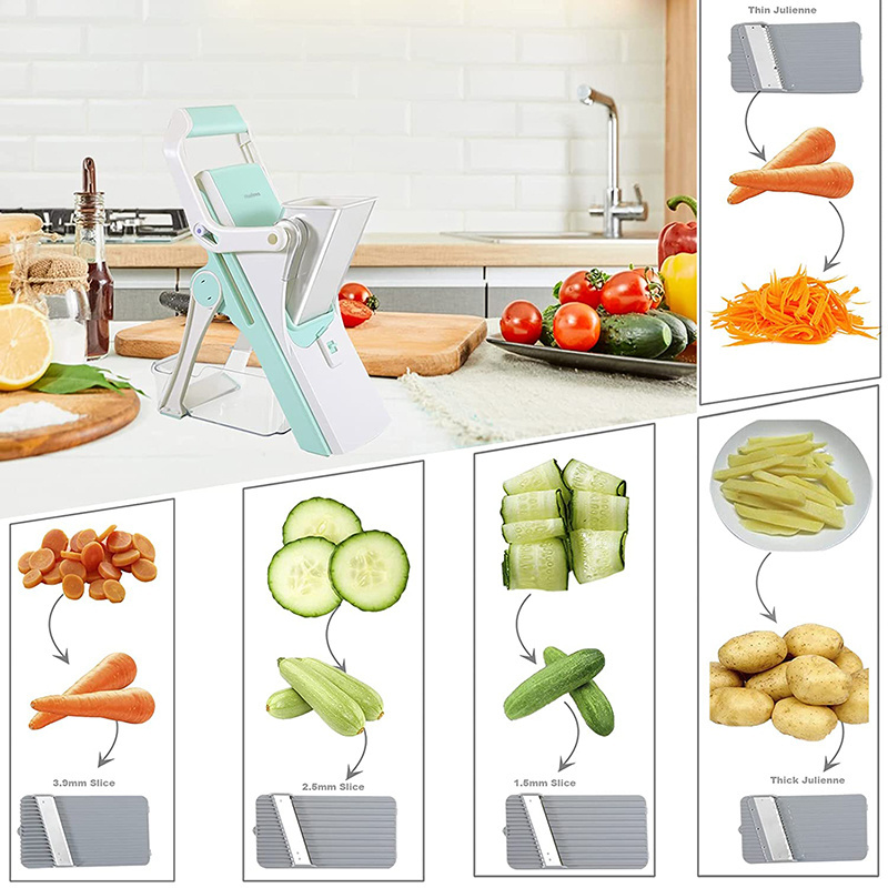 Multifunctional Manual Vegetable Cutter Slicer Portable Adjustable Hand Held Safe Chopper Mandoline Vegetable Cutter