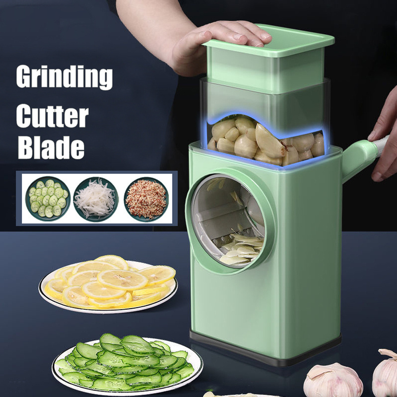 Multifunction Vegetable Slicer Manual Kitchen Household Accessories Vegetable Chopper Round Cutter Potato Garlic Shredder