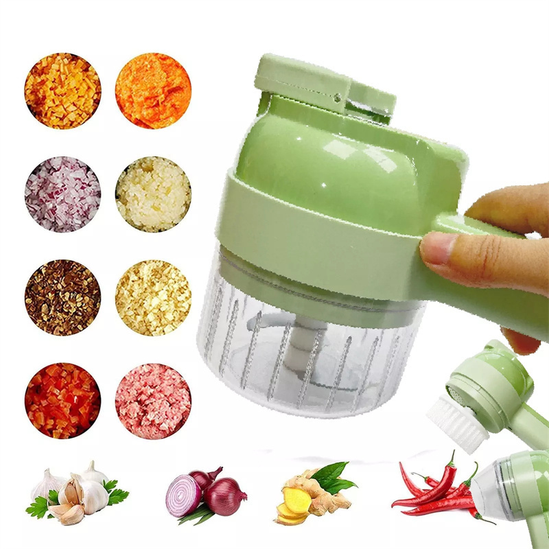 4 In 1 Handheld Electric Vegetable Cutter Set Mini Wireless Meat Food Chopper Baby Food Processor