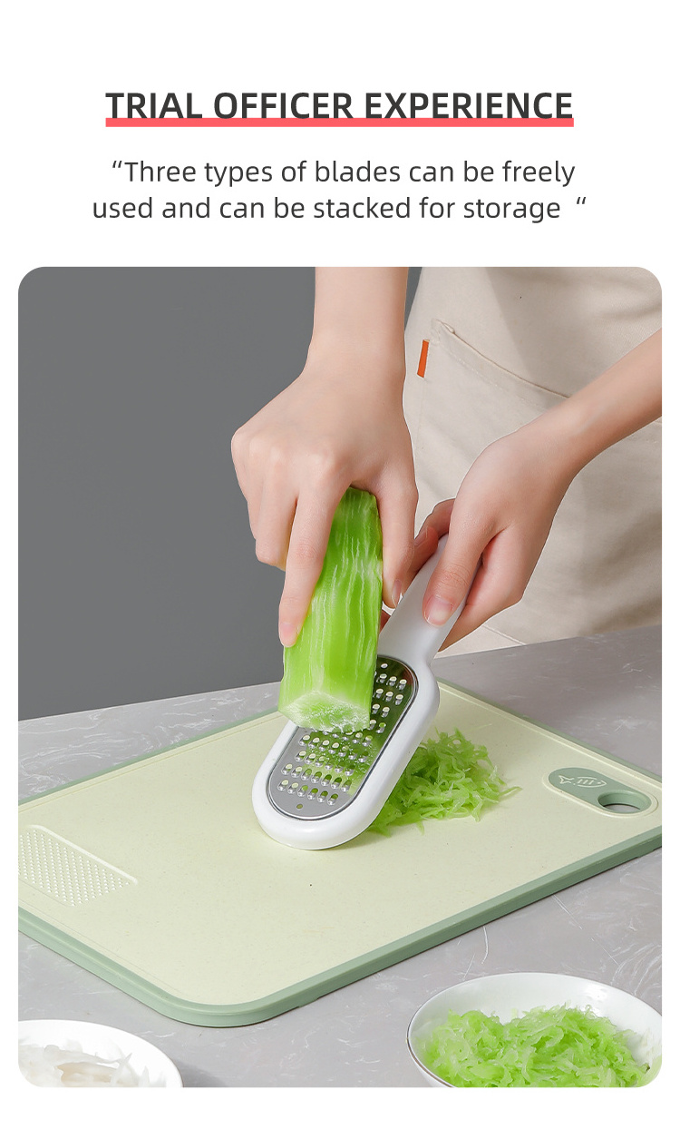 Kitchen Tool Hot Selling 3 in 1 Food Grade Hand Manual Stainless Steel Cheese Grater With Non-slip Grip Handle For Kitchen