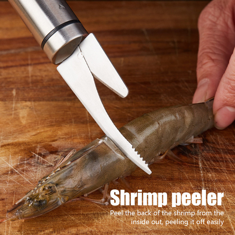 Multifunctional Fast Shrimp Peeler Fish Knife Scale Removers Shrimp Line Cutting /Scraping /Digging Gadgets Kitchen Seafood Tool