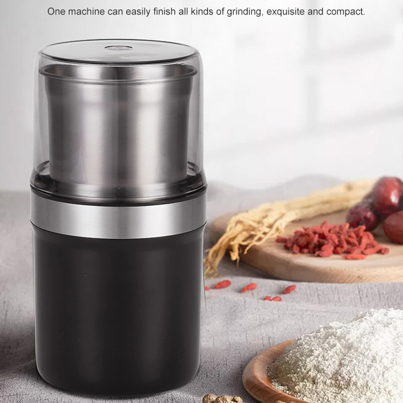 2-in-1 Wet and Dry 200W Electric Coffee Bean Grinder Stainless Steel Body Miller Blades Baby Food Processor Machine