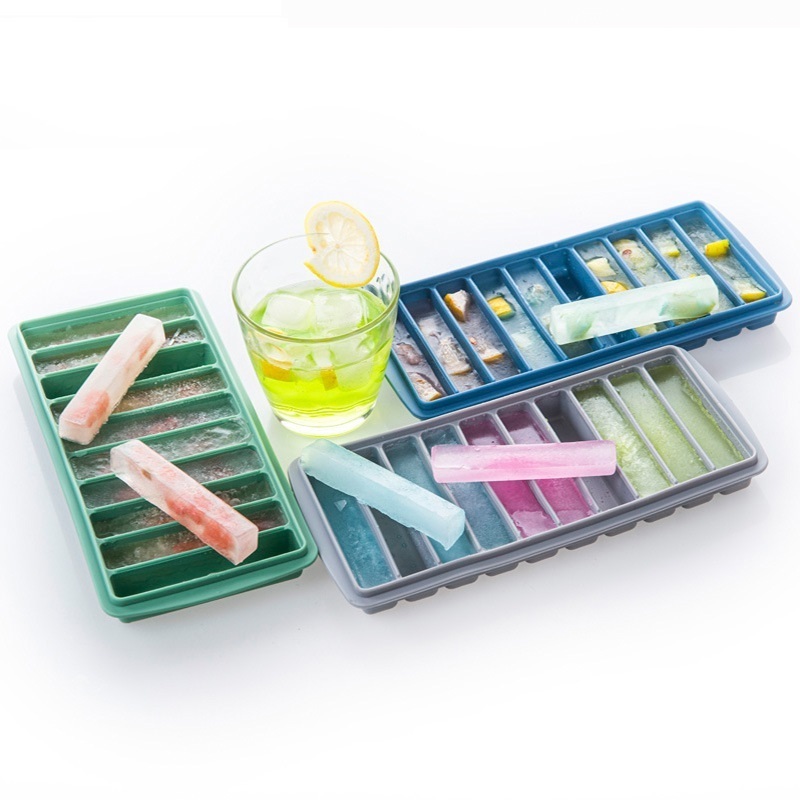 Food Grade Silicone Ice Cube Sticks Molds for Small Mouth Sport Water Bottles Bottled Soda 10 Cubes Ice Tube Making Trays