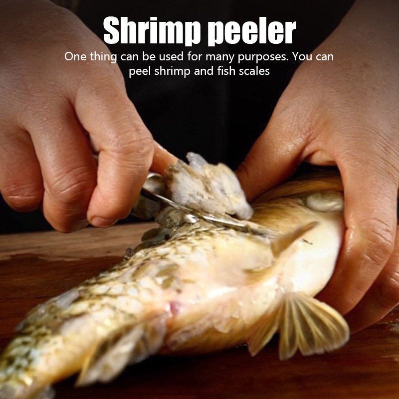 Multifunctional Fast Shrimp Peeler Fish Knife Scale Removers Shrimp Line Cutting /Scraping /Digging Gadgets Kitchen Seafood Tool