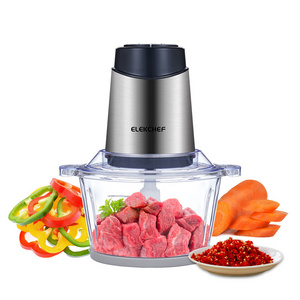 Kitchen Appliance Electric Food Processor Chopper Two Speed 1.8L Glass Bowl Blender Babyfood Vegetable Onion Garlic Meat Grinder