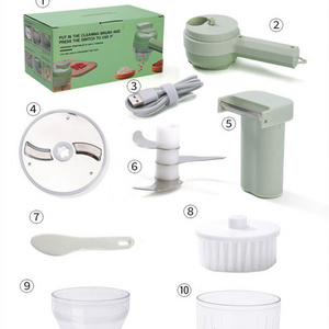 4 In 1 Handheld Electric Vegetable Cutter Set Mini Wireless Meat Food Chopper Baby Food Processor